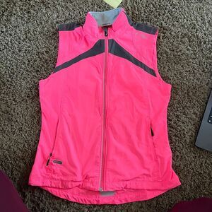 Saucony ViZiPRO Running Vest Neon Pink Reflective Windbreaker Sz M